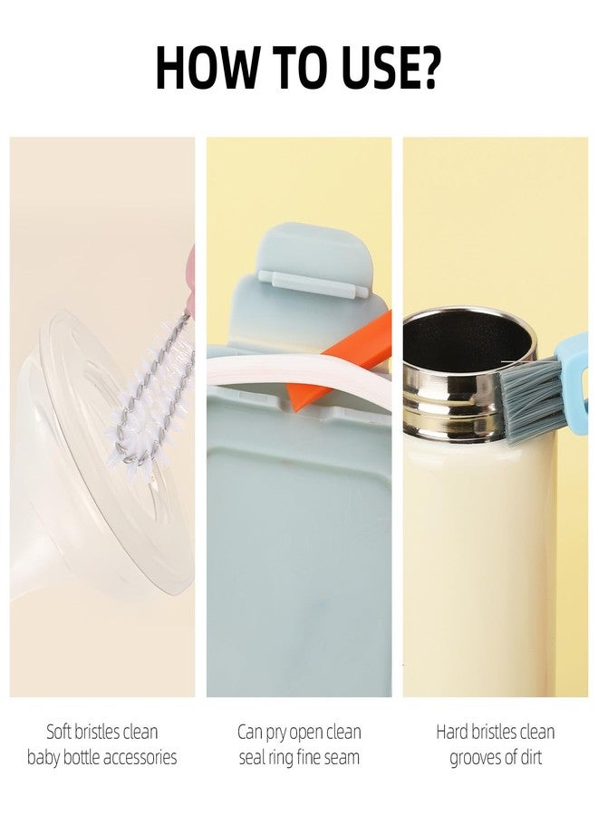 Tecbeauty 9 Pcs 3 in 1 Cup Lid Cleaning Brush, Multifunctional Bottle Cleaning Brush, Cup Lid Gap Cleaner for Home Kitchen - Image 5